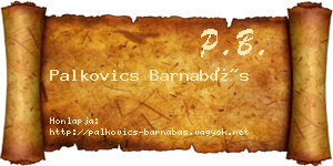 Palkovics Barnabás névjegykártya